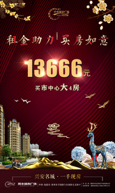 红色房地产海报
