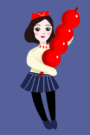 卡通手绘女孩插画人物