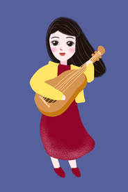 卡通手绘女孩插画人物