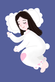卡通手绘女孩插画人物