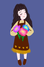 卡通手绘女孩插画人物