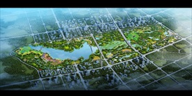 城市公园鸟瞰图