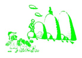 山下风景 简笔画