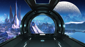 3D立体宇宙太空舱外星球背景墙