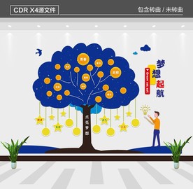 点亮梦想学校形象墙