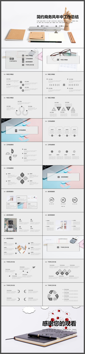 工作计划年中总结通用PPT