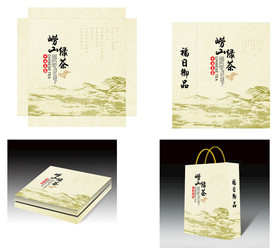 崂山绿茶包装盒和手提袋