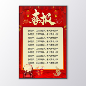 学校高考喜报金榜题名海报