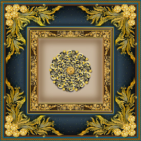 奢华黄金花纹满天星天顶壁画