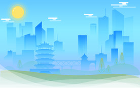 武汉地标性建筑背景