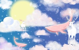 天空的鲸鱼麋鹿