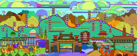 一带一路之丝绸之路原创壁画装饰