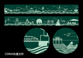 兰州城市线稿