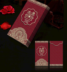 红色时尚喜庆婚礼婚庆红包模板