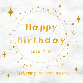简约大理石生日海报背景设计图片