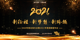 2021新春年会签到墙海报设计