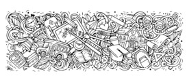 黑白线描图案