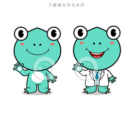 眼科青蛙医生矢量图