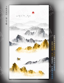 意境水墨山水画