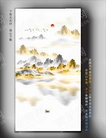 玄关山水挂画壁画
