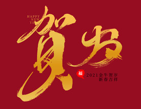 新年贺岁手写毛笔字书法字