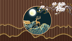 新中式背景墙装饰画
