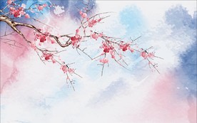 梦幻花朵电视背景墙