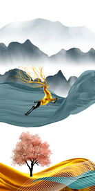 最新风景山水画 tif分层