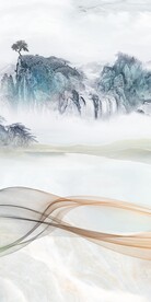 新中式风景山水画 tif分层