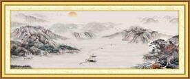 横幅装饰画 新中式山水图片