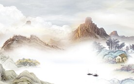 现代高端墙画山水 TIF分层