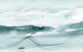 最新中式山水墙画 TIF分层