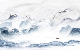 新款中式山水墙画 TIF分层