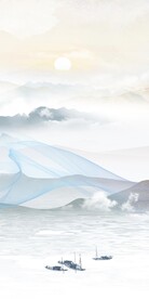 中国风玄关高级山水 文件分层 