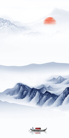 高端 玄关高级山水 文件分层 