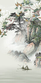 国画 山水新玄关画 分层文件 