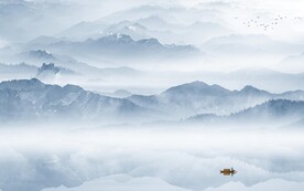 中国风山水墙画 TIF文件分层