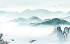 背景墙简约山水 tif文件分层