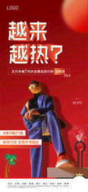 热潮海报 炎热 高温海报