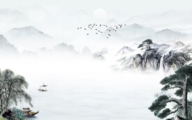 爆款现代山水 tif分层文件
