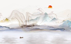 最新现代山水 tif分层文件