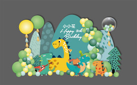恐龙生日背景