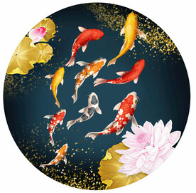轻奢玄关九鱼图