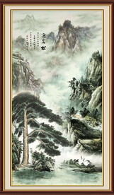 竖幅山水画