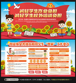 一图读懂双减政策板报展板