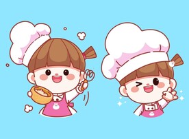 卡通美女厨师