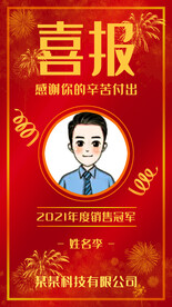喜报 年度销售冠军 业绩 海报