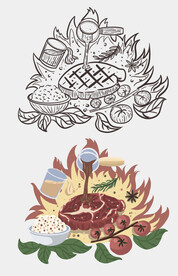 牛排插画