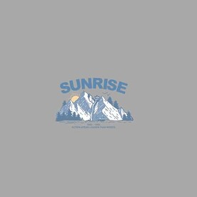 矢量潮牌山丘山峰T恤印花图案