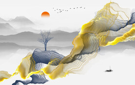 水墨山水背景墙